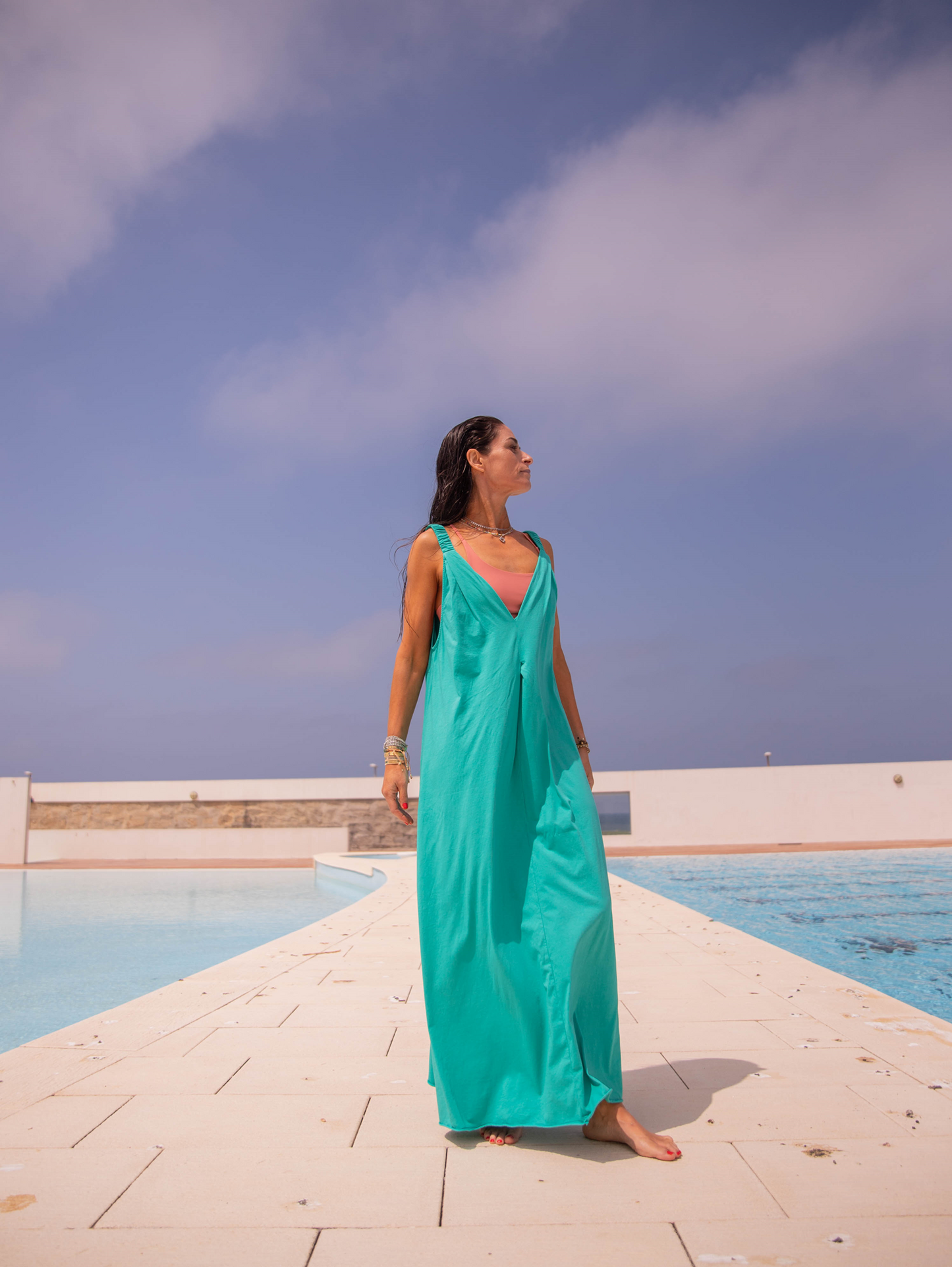 Vestido alças com elástico